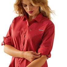 Load image into Gallery viewer, Ariat Women's VentTEK Equestrian Red Stripe Stretch Shirt