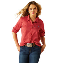 Load image into Gallery viewer, Ariat Women's VentTEK Equestrian Red Stripe Stretch Shirt