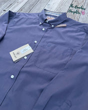 Load image into Gallery viewer, Ariat Men's Navy Wrinkle Free Solid Pinpoint Oxford Classic Fit Shirt