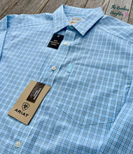 Load image into Gallery viewer, Ariat Men's Crystal Blue Plaid Everything Classic Fit Shirt