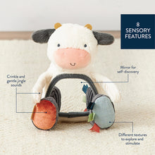 Load image into Gallery viewer, Cow Itzy Bitzy Mirror™ Travel + Tummy Time Toy