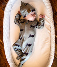 Load image into Gallery viewer, Olive Angus Folding Feet Jammies