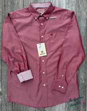 Load image into Gallery viewer, Ariat Men's Rhubarb Wrinkle Free Solid Pinpoint Oxford Classic Fit Shirt