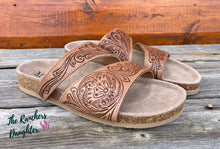 Load image into Gallery viewer, Westward Wind Tooled Leather Sandals