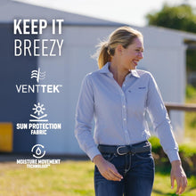 Load image into Gallery viewer, Ariat VentTEK Mazarine/White Stripe Stretch Shirt