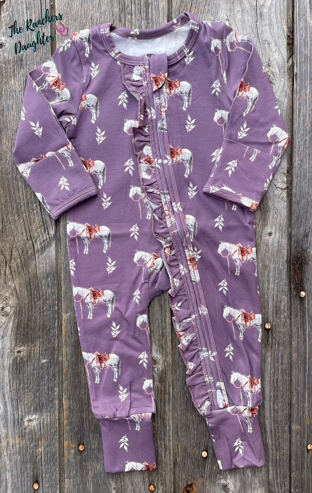 Mauve Ranch Horse -Ruffled- Jammies