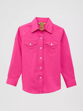 Load image into Gallery viewer, Wrangler® Girls Pink Western Shirt
