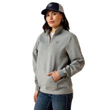Load image into Gallery viewer, Ariat Women&#39;s Heather Grey Logo 1/2 Zip Sweatshirt
