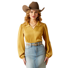 Load image into Gallery viewer, Ariat Mustard Shimmer Blouse
