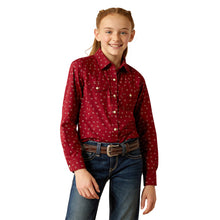 Load image into Gallery viewer, Ariat Girls Red Cattle Brand Western Shirt
