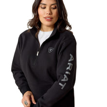 Load image into Gallery viewer, Ariat Women&#39;s Black Logo 1/2 Zip Sweatshirt
