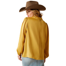 Load image into Gallery viewer, Ariat Mustard Shimmer Blouse
