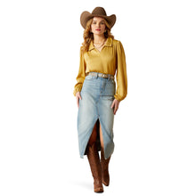 Load image into Gallery viewer, Ariat Mustard Shimmer Blouse
