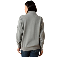 Load image into Gallery viewer, Ariat Women&#39;s Heather Grey Logo 1/2 Zip Sweatshirt
