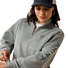 Load image into Gallery viewer, Ariat Women&#39;s Heather Grey Logo 1/2 Zip Sweatshirt
