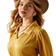 Load image into Gallery viewer, Ariat Mustard Shimmer Blouse
