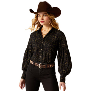 Ariat Blinged Out Horseshoe Blouse