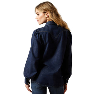 Ariat Women's Puff Sleeve Denim Snap Shirt