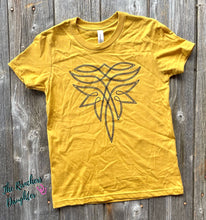 Load image into Gallery viewer, Kids Mustard Fancy Boot Stitch Tee
