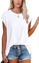 Load image into Gallery viewer, Loose Fit Cap Sleeve Tee - White
