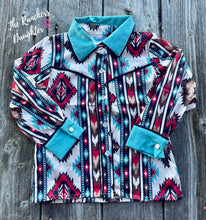 Load image into Gallery viewer, Shea Baby Aztec Pearl Snap Shirt
