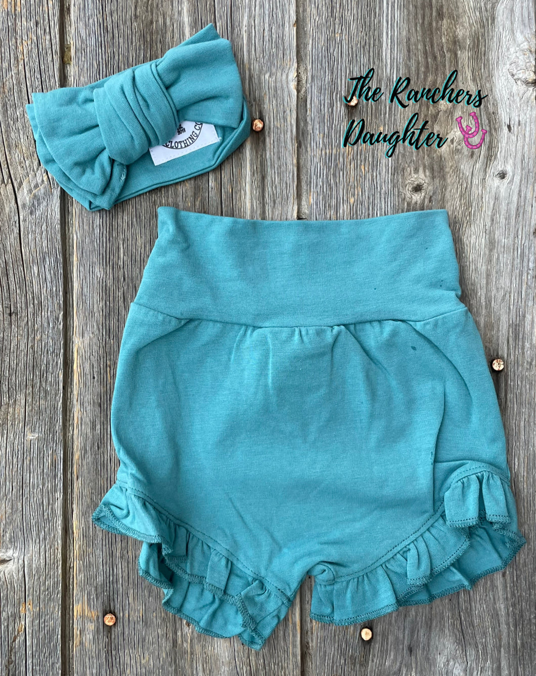 Turquoise Bloomer/Headband Set