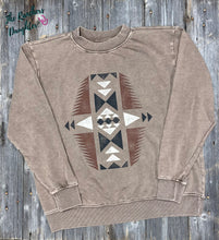 Load image into Gallery viewer, Aztec Mineral Crew Sweatshirt - Taupe
