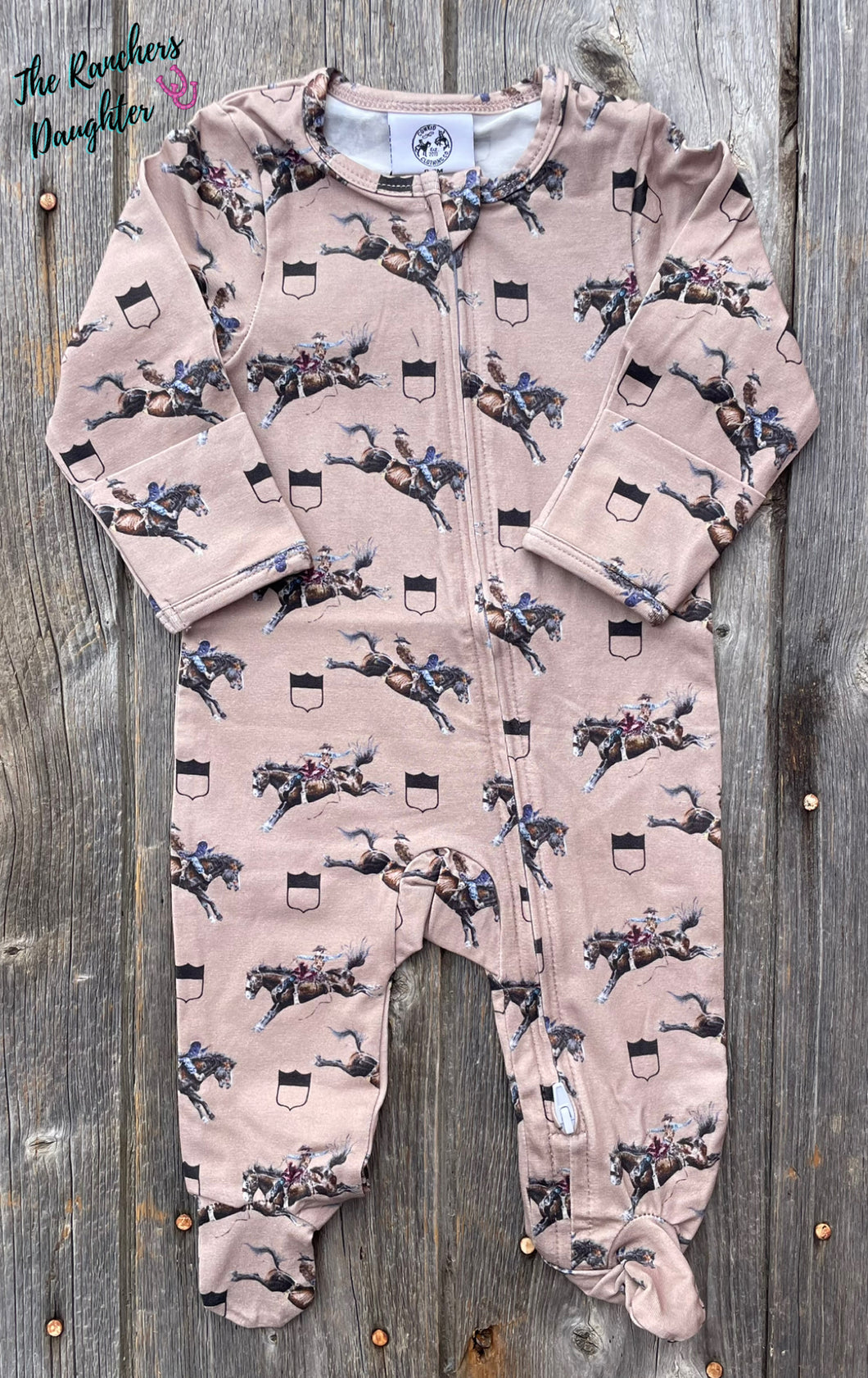 Rodeo Broncs Footed Jammies