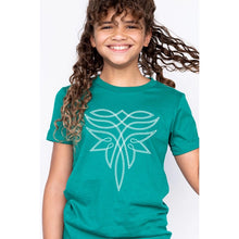 Load image into Gallery viewer, Kids Kelly Green Fancy Boot Stitch Tee
