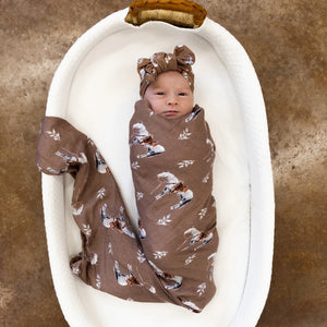 Almond Ranch Horse Bamboo Muslin Swaddle