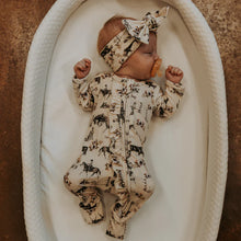 Load image into Gallery viewer, Western Serenity -Ruffled- Folding Feet Jammies
