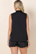 Load image into Gallery viewer, Black Lainey Button Down Tie Top
