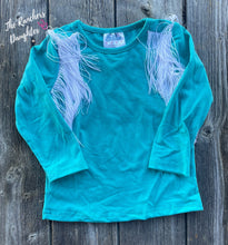 Load image into Gallery viewer, Shea Baby Turquoise Fringe Top

