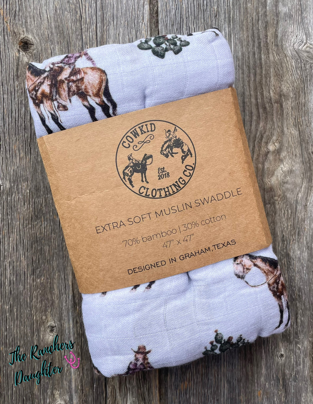 Cowgirls & Cactus Bamboo Muslin Swaddle