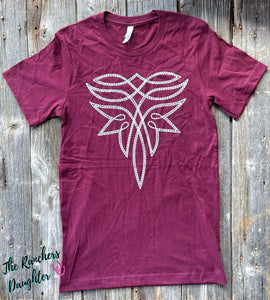 Maroon Fancy Boot Stitch Tee