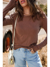 Load image into Gallery viewer, Western Mineral Wash Raw Seam Detail Long Sleeve Top
