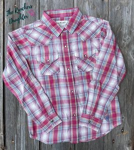 Ariat Girls Plaid Western Shirt