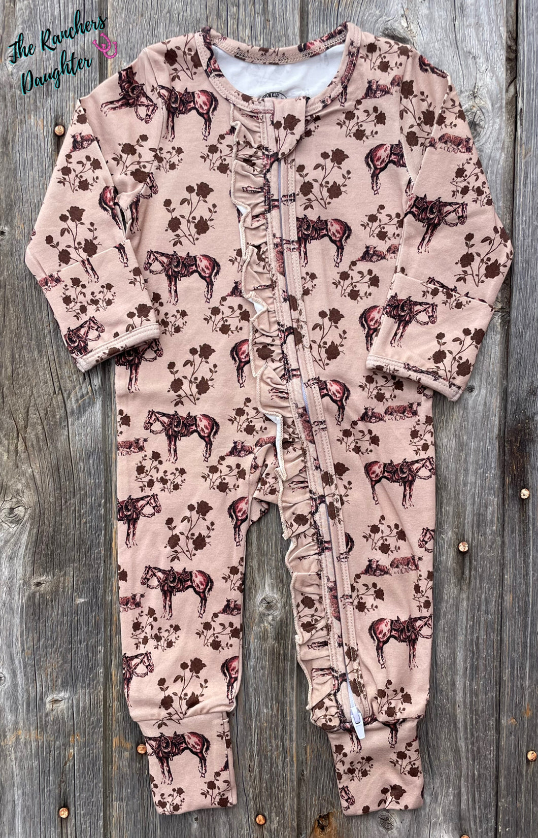 Prairie Rose -Ruffled- Folding Feet Jammies