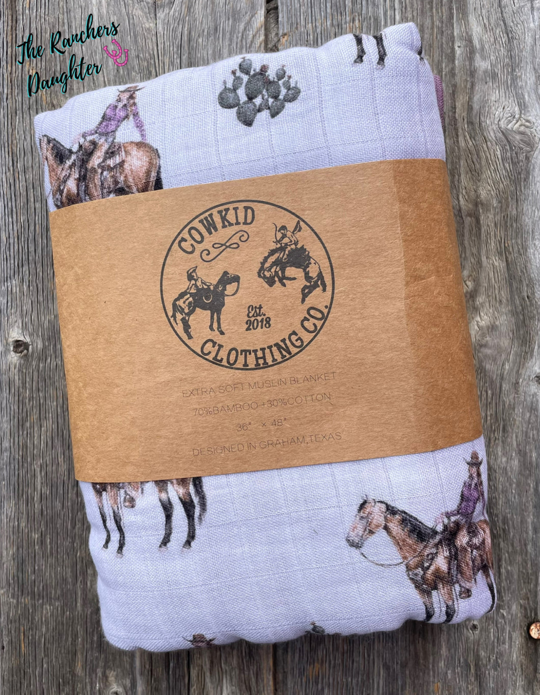 Cowgirls & Cactus Bamboo Muslin Blanket