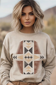 Aztec Mineral Crew Sweatshirt - Sand