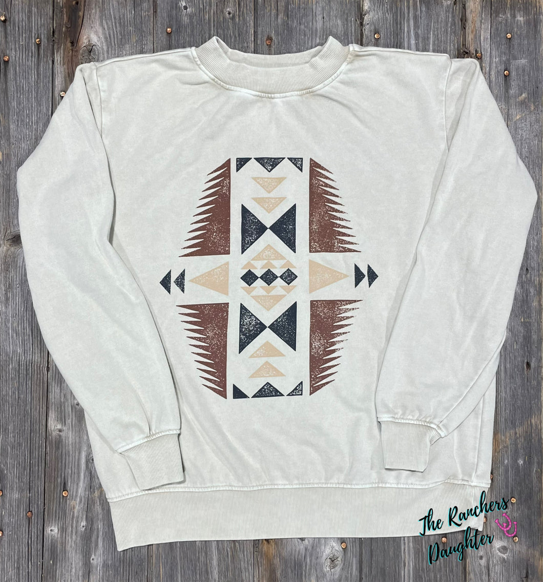 Aztec Mineral Crew Sweatshirt - Sand