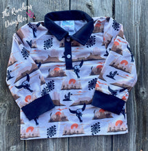 Load image into Gallery viewer, Shea Baby Desert Sky Longsleeve Polo Shirt
