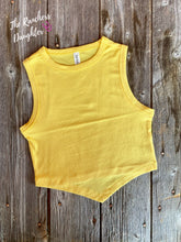 Load image into Gallery viewer, Ribbed V-Line Crop Tank Top - Yellow
