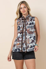 Load image into Gallery viewer, Rodeo Lainey Button Down Tie Top

