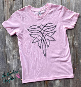 Kids Pink Fancy Boot Stitch Tee