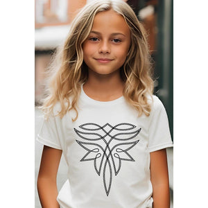 Kids Vintage White Fancy Boot Stitch Tee