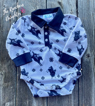 Load image into Gallery viewer, Shea Baby Roughstock Longsleeve Polo Onesie

