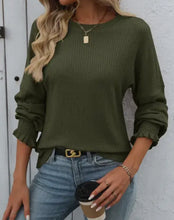 Load image into Gallery viewer, Women&#39;s Ribbed Sweater - Army Green
