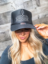 Load image into Gallery viewer, Black Boot Sitch Trucker Cap
