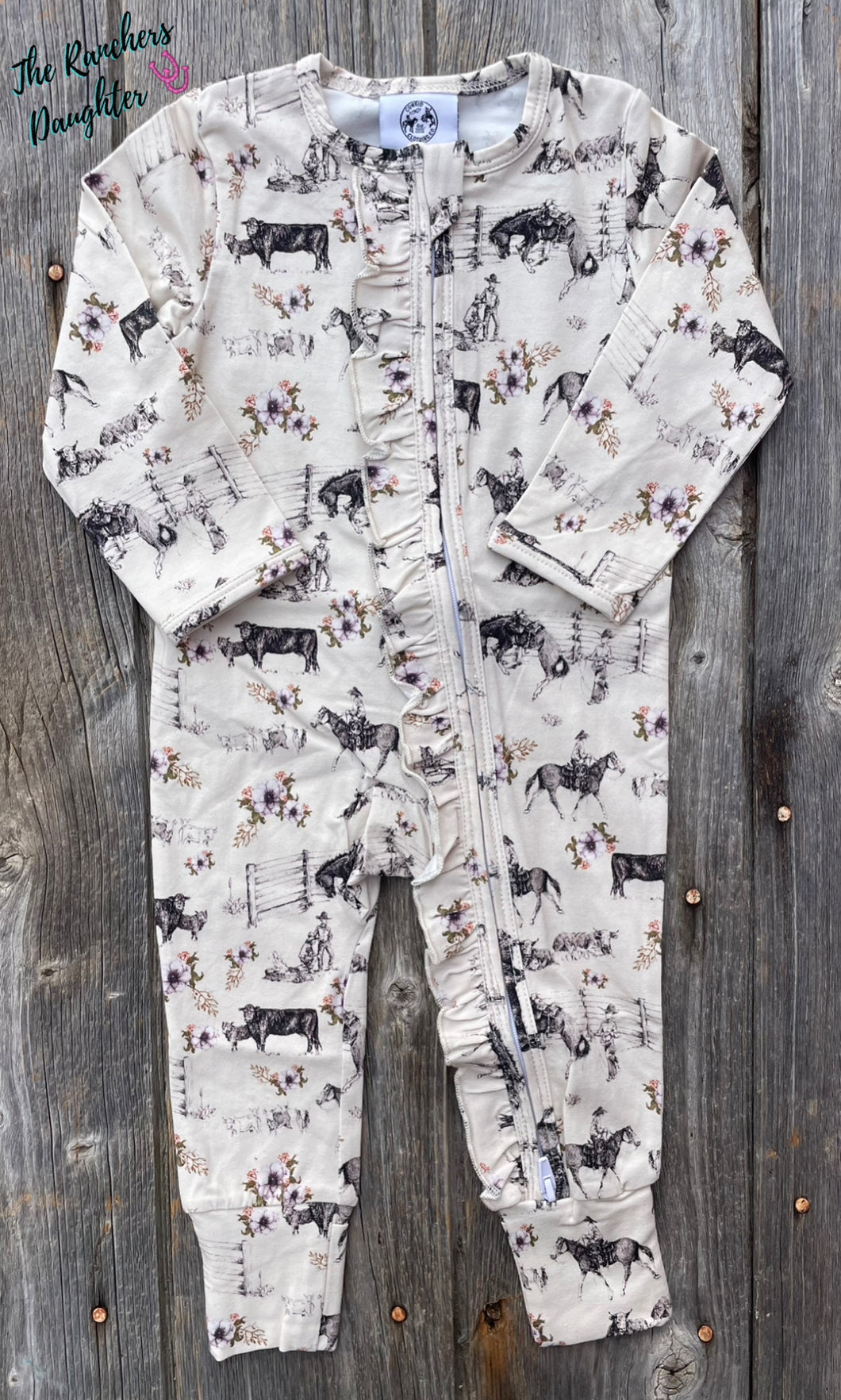 Western Serenity -Ruffled- Folding Feet Jammies